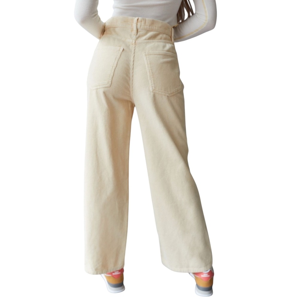 BDG Corduroy High and‎ Wide Corduroy Pants Cream High Rise Women's Size 29 - Picture 3 of 11